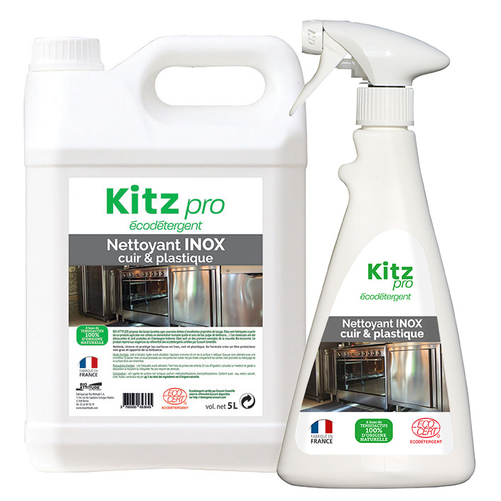 Nettoyant inox, cuir et plastique Kitz Pro - 99% d'ingrédients d'origine naturelle - Réf B000984/B000985_0