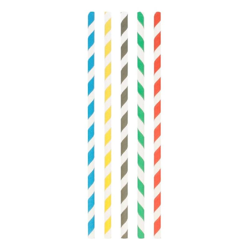 Paille papier rayée coloris assortis Ø0,80x23,5cm - par 3000_0