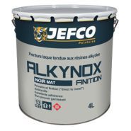 Peinture antirouille - Jefco - Alkynox finition noir mat - rendement 11 à 12 m²/L_0