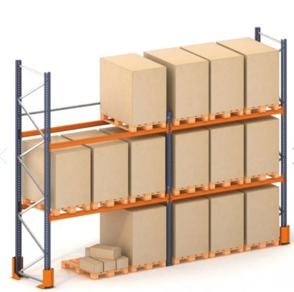Rayonnages à palettes - Charge par niveau 2000 kg à 3000 kg - Hauteur jusqu'à 4,5m - Largeur modulable_0
