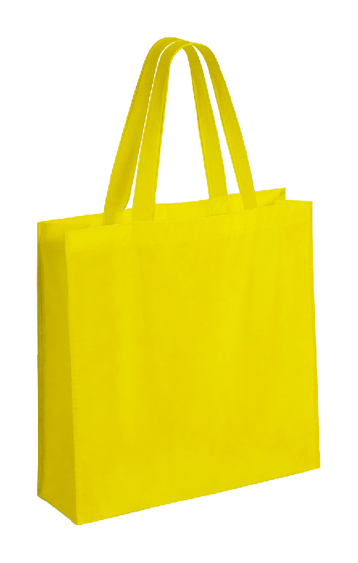 Sac shopping laminé non-tissé - 105 g/m² - Couleur jaune - Poids 55g_0