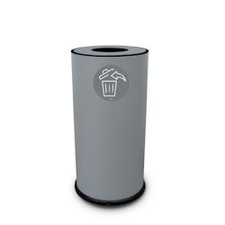 Stil Casa poubelle de tri sélectif, Ø 35 x h. 72 cm, acier peint, un compartiment, pictogramme magnétique, 70 litres, gris. - 871 G_0