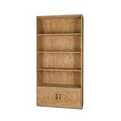 TRADIS Etagère 4 niveaux L99 cm, 2 portes, bois massif - beige Bois massif 3701468412141_0