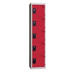 Vestiaires 5 cases x 1 colonne - En kit - Rouge - Largeur 30cm - PROVOST - rouge acier 207001822_0
