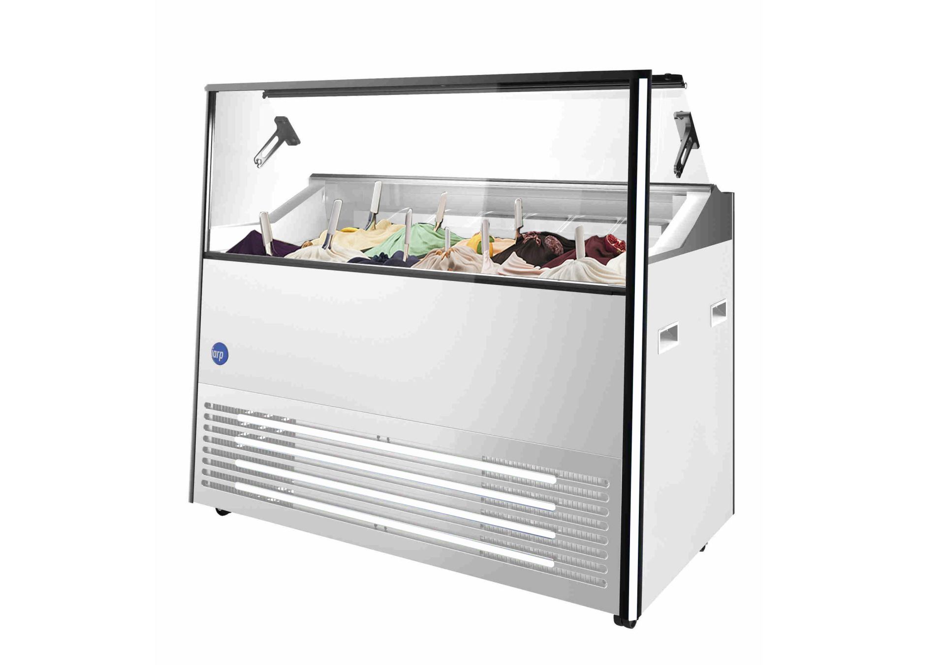 Vitrine de présentation de crème glacée blanche DELIGHT 7 LITE - IARP - 7 bacs de 5L - Température -18°C à -25°C_1