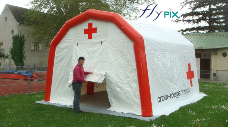 Abris médicaux mobiles - Fly Pix - Tente PMA gonflable 4x3x2,5 m - Fabrication française_0