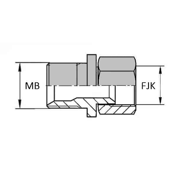 Adaptateur droit mâle BSP pour bague BS x femelle tournant Komatsu® - 3/4' , 26.44 , 30X150_0