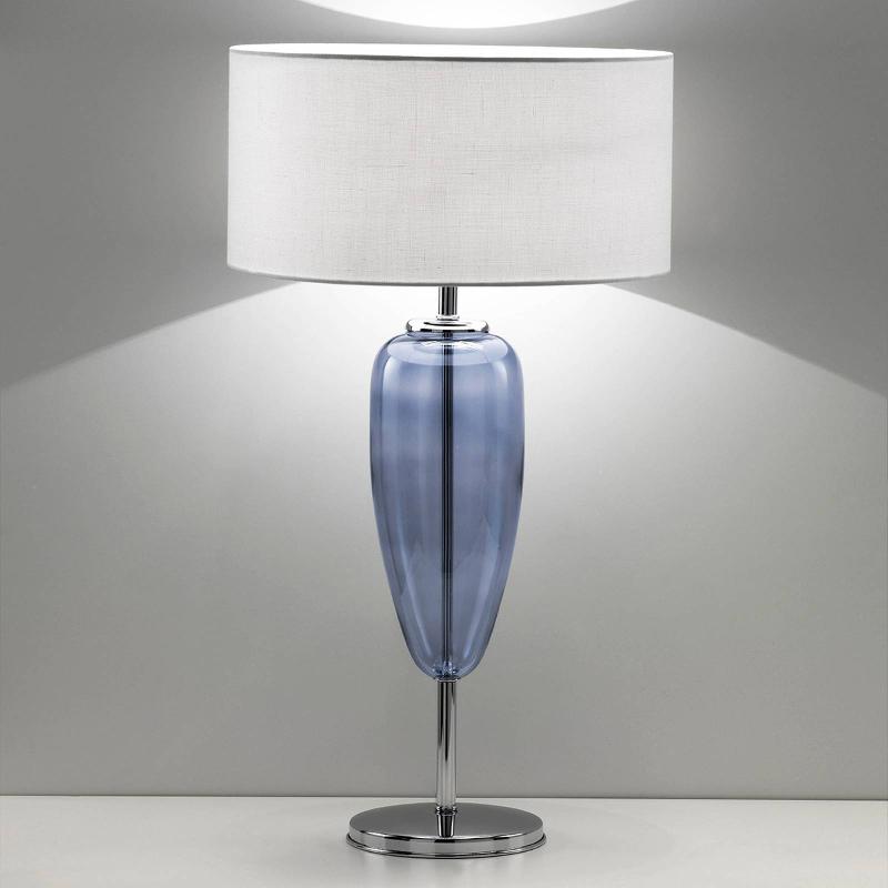 AILATI LAMPE DE TABLE SHOW OGIVA 82 CM ÉLÉMENT EN VERRE BLEU