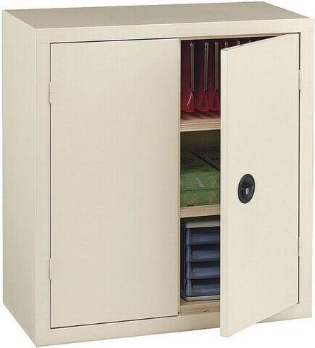 ARMOIRE MÉTAL PORTES BATTANTES MONOBLOC METILY H 100 X L 90 X P 43 CM GRIS CLAIR