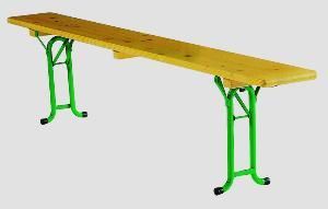 Banc pliable et empilable - pieds ronds - plateau en pin massif 28/30 mm - usage intérieur/extérieur_0