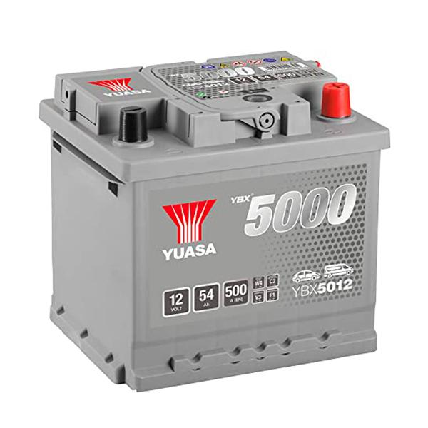 Batterie voiture Yuasa YBX5012 - 12V 54Ah 500A - Plomb Calcium - Borne auto - Format L1_0