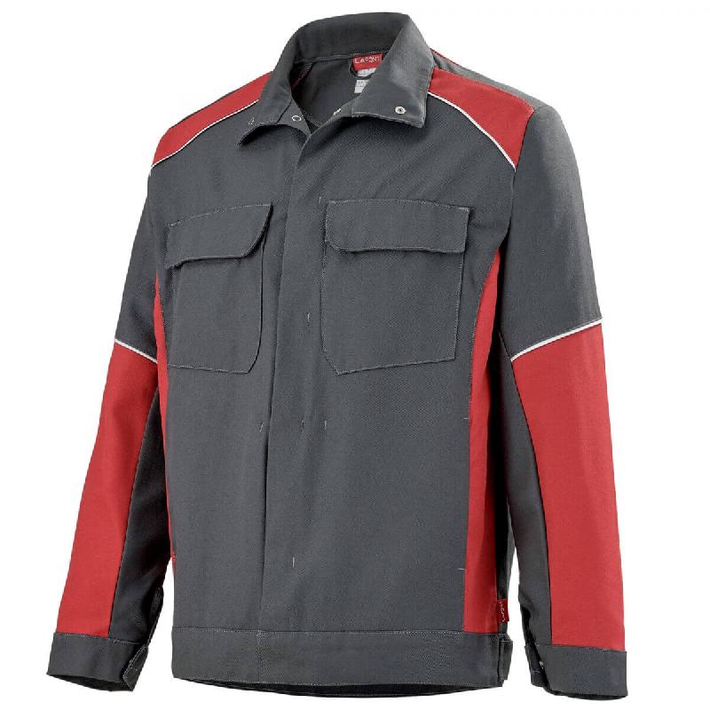 BLOUSON DE TRAVAIL CHARBON ET ROUGE KELVIN