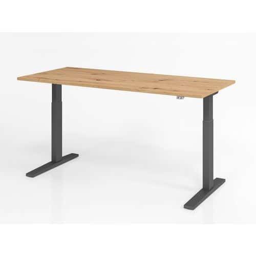 BUREAU ASSIS-DEBOUT SÉRIE XMKA-180X80CM-CHÊNE AMBRÉ-GRAPHITE - HAMMERBACHER