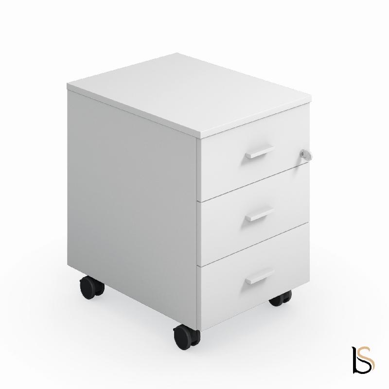 Caisson mobile Torino - Blanc, 3 tiroirs, Non_0
