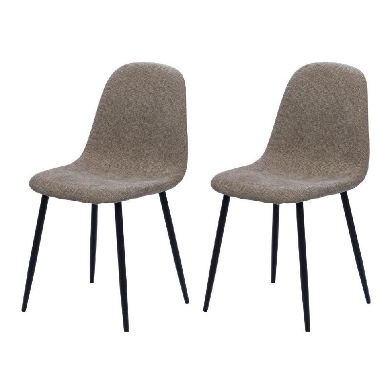 Chaise Ariane marron x2 -  Autre Tissu Amadeus 44x55 cm - marron textile 3520071965000_0