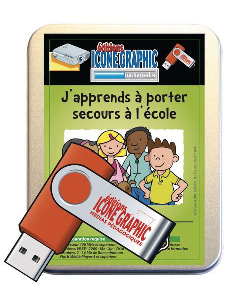 CLÉ USB APPRENDRE À PORTER SECOURS À L'ÉCOLE
