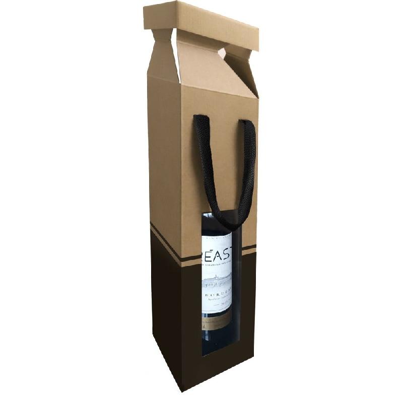 Coffret kraft 1 bouteille Pop up 9,5x9,5x34 cm - par 10_0