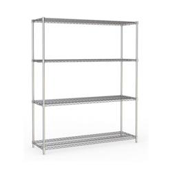 Etagère 4 Niveaux Démontables H.1800mm - Couleur Chrome - Combisteel - l150- L- P45- h180- - 698142476489_0