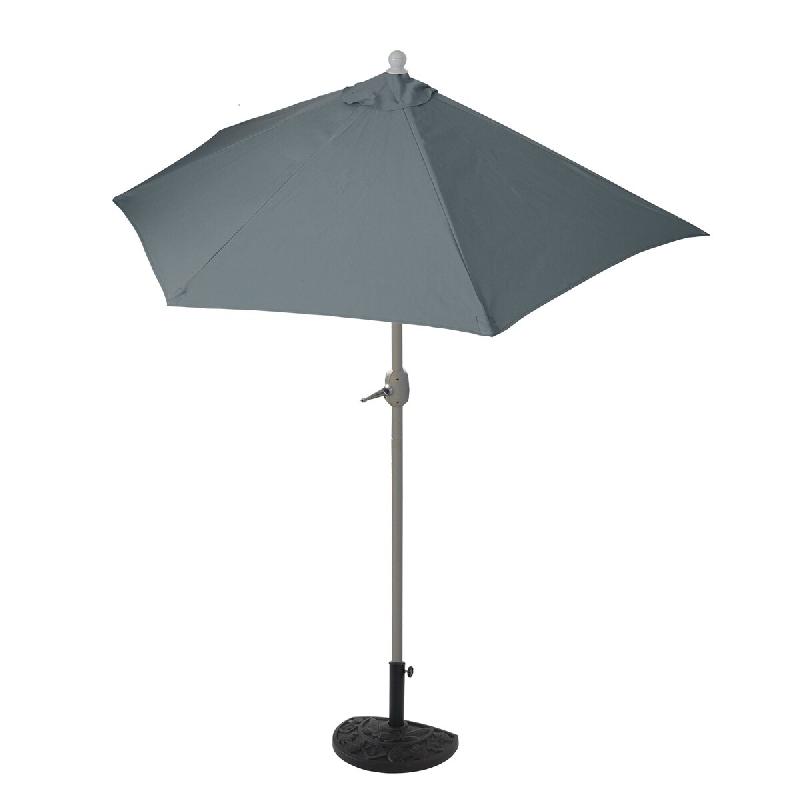 Décoshop26 - Demi parasol semi-circulaire balcon terrasse UV 50+ polyester/aluminium 3kg avec une portée de 270 cm anthracite avec 04_0003851 - alum_0
