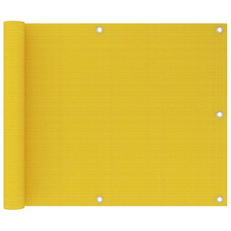 Écran de balcon brise-vue - Protection de confidentialité en PEHD 75 x 600 cm - Jaune - Résistant UV et moisissures_0