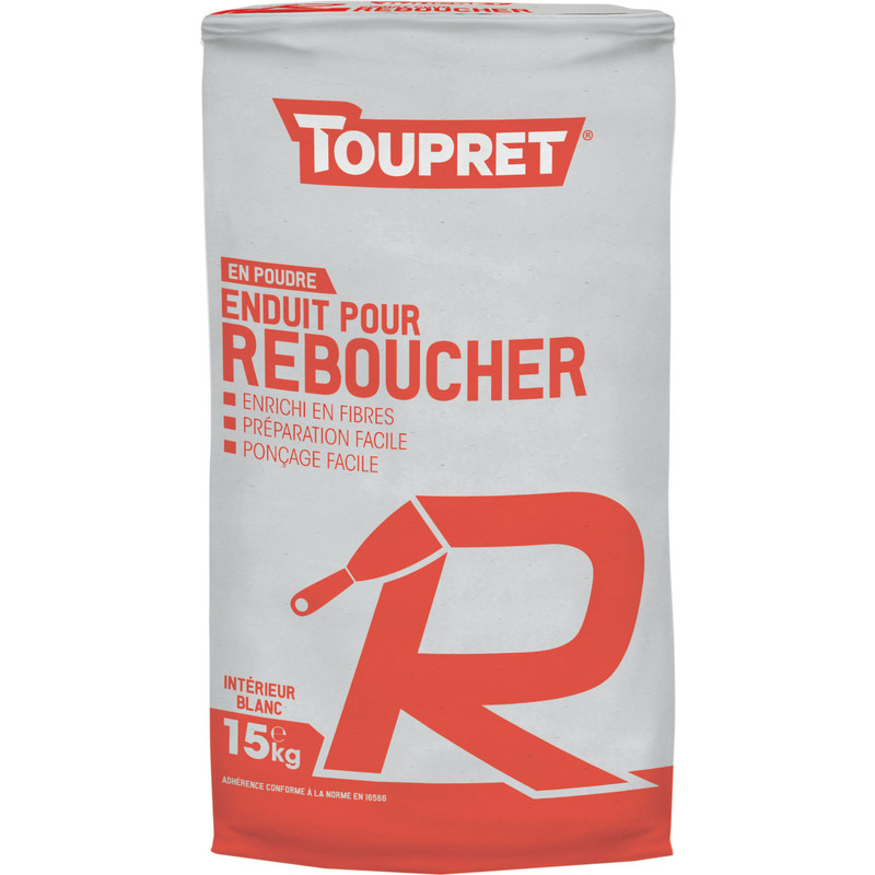 ENDUIT POUR REBOUCHER POUDRE R CHANTIER TOUPRET 15KG