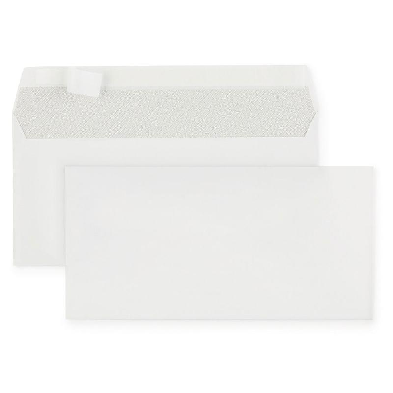 ENVELOPPE BLANCHE RAJA - DL 110 X 220 MM - SANS FENETRE - FERMETURE AUTOCOLLANTE AVEC BANDE PROTECTRICE - PAPIER 80 G