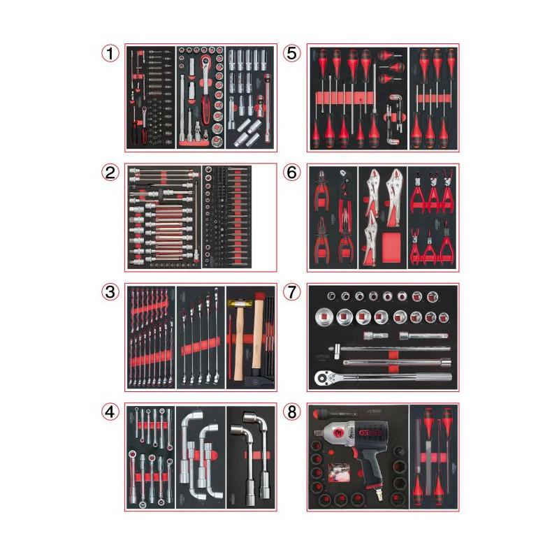 Etabli mobile 14 tiroirs équipé de 354 outils - KSTools | 809.1730_0