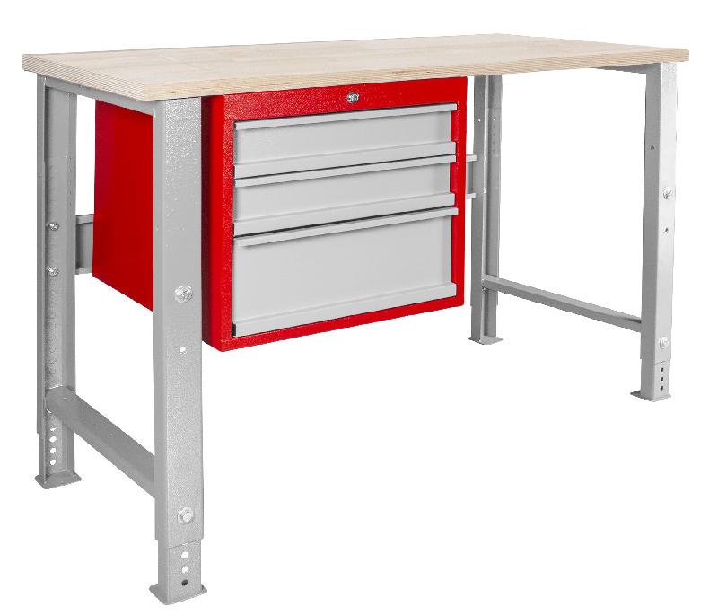 Établi modulaire Rubberwood avec armoire à tiroirs 3T 1200 mm MW Tools MOD125R_0