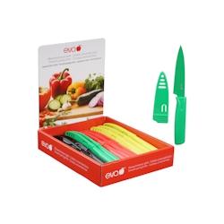 Eva couteaux à légumes lisses 4 couleurs en présentoir eva - multicolore 053158_0