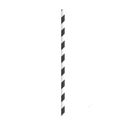 FIRSTPACK FHC - Pailles en papier pour smoothie noir/blanc - H197mm - Lot de 3000 pièces - Recyclables et robustes_0