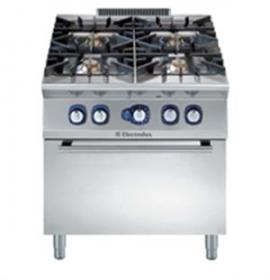 Fourneau gaz 4 feux vifs (4x6 kW) - sur four gaz - acier inox - 800 mm - 391004_0