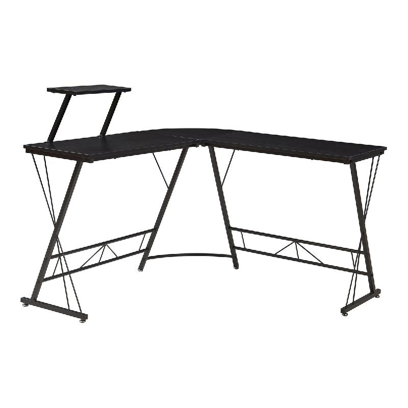 Helloshop26 - Bureau table poste de travail avec plateau surélevé 122 x 122 x 98 cm noir 03_0009073 - noir acier 3000224495382_0