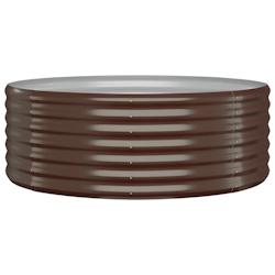 Helloshop26 - Jardinière bac lit surélevé plantes fleurs terrasse jardin de jardin acier enduit de poudre marron 02_0039543 - 3000218556396_0