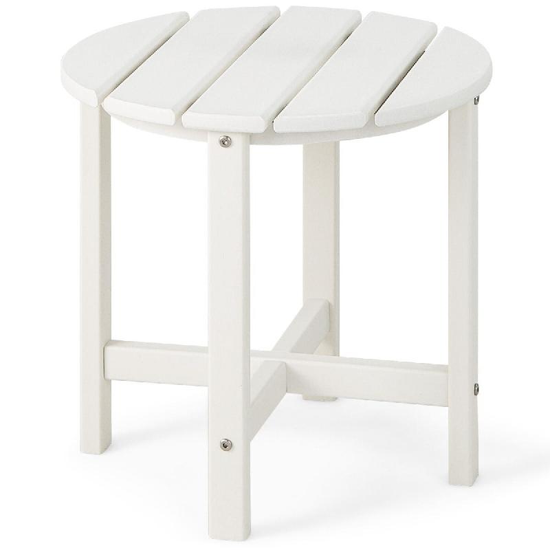 Helloshop26 - Table basse extérieure 46 x 46 cm pratique et résistante aux intempéries en hdpe blanc 20_0013764 - 3000227913678_0