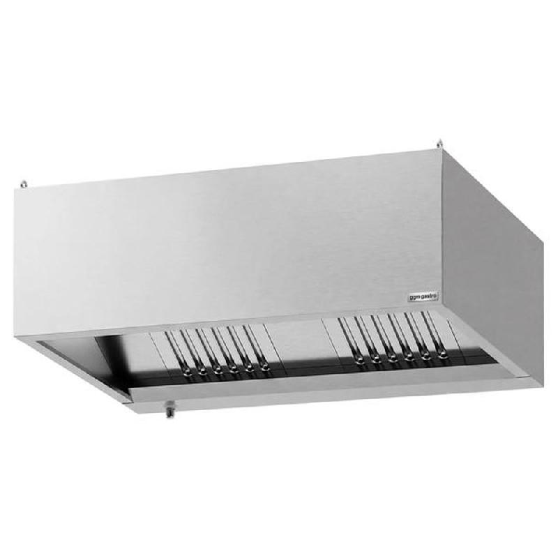 Hotte caisson inox statique 1m40 avec filtre et éclairage | Profondeur 900 mm_0