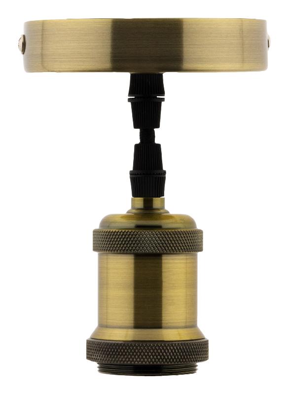 Kit de suspension luminaire métal avec cordon textile cuivre