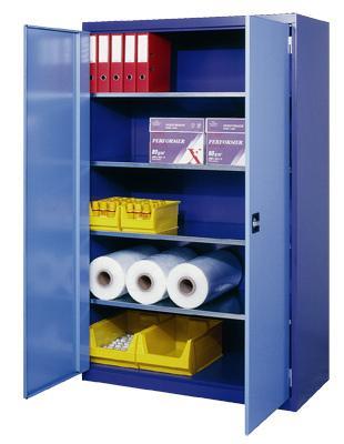 ARMOIRE D\'ATELIER PORTES BATTANTES L/H/P 100 X 195 X 40 CM BLEU PIGEON ET CLAIR - MANUTAN COLLECTIVITÉS