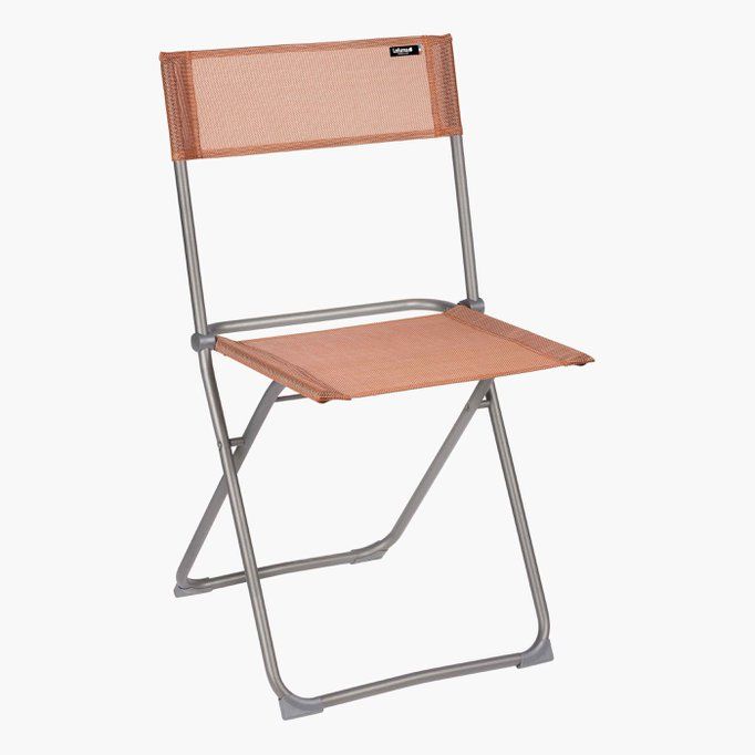 Chaise pliante Lfm2600_8899 - Lafuma - tube acier laqué et toile Batyline® Iso Terracotta_0