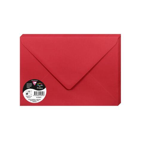 LOT DE 2 - PAQUET DE 20 ENVELOPPES POLLEN 162X229MM 120G/M² - ROUGE GROSEILLE
