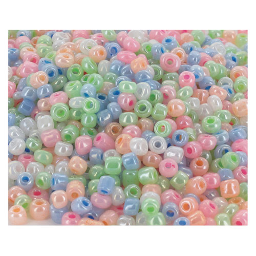 PERLES O COLOR - ROCAILLES NACREES - DIAMETRE 5MM - COULEURS ASSORTIES - BOCAL DE 500