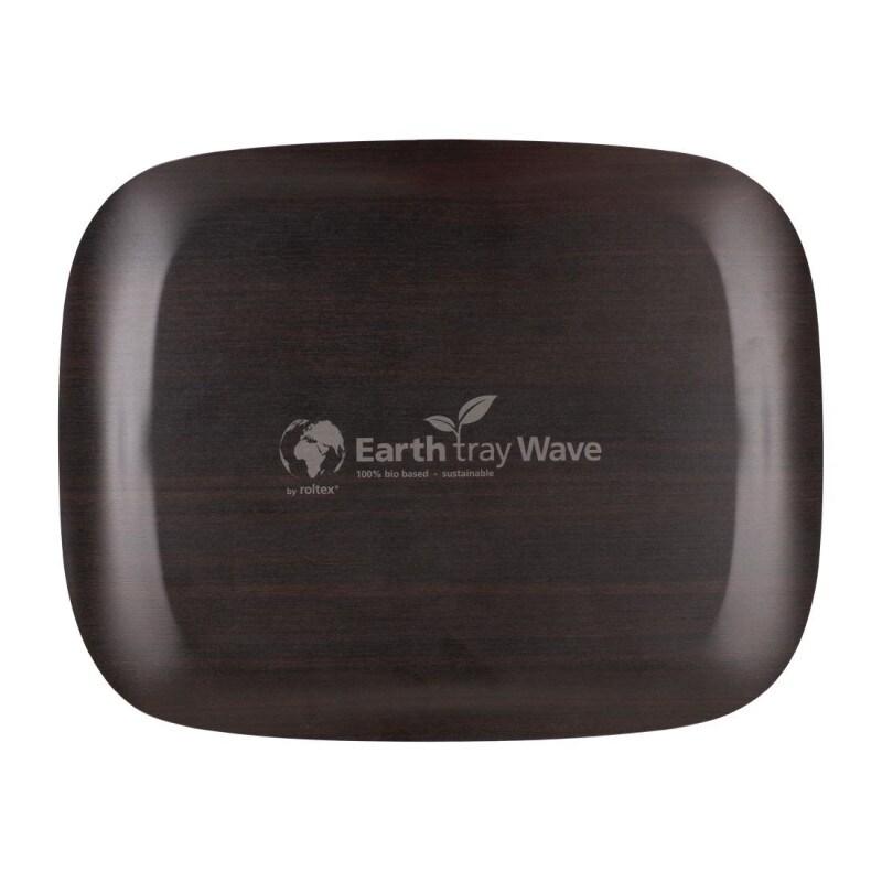 Plateau de service Wave 46x36cm bois foncé veiné - 430 x 360 x 18 mm - ROLTEX - 0615402132244_0