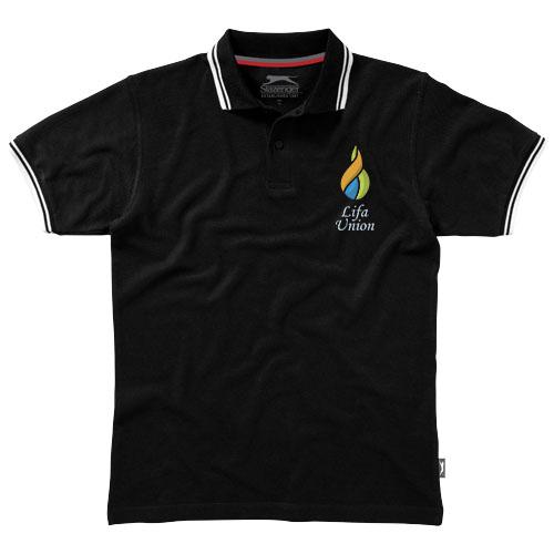 Polo manches courtes avec détail rayure pour homme - Deuce33104996 - maille piquée 100% coton peigné, 180 g/m²_0