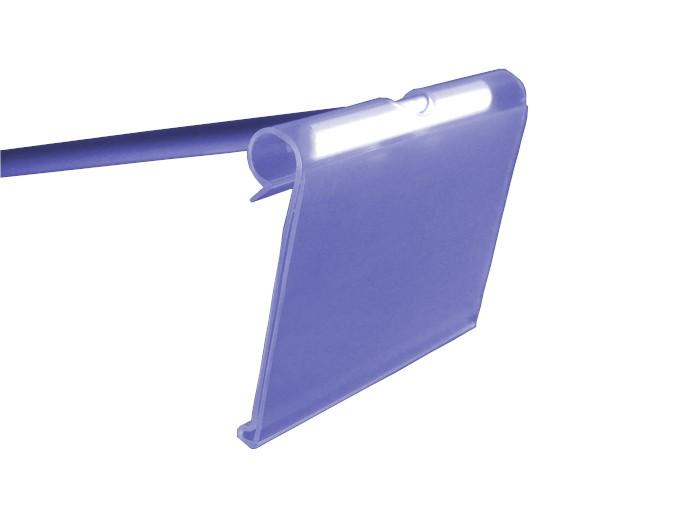 Porte étiquette plat - à clipser sur broche en T Ø 6 à 7 mm - Transparent - 40 mm Hauteur - Longueur 65 ou 700 mm - Vendu par 50 unités - Fabrication Française_0