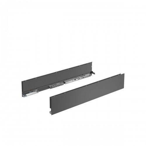 PROFILS DE CÔTÉ POUR TIROIR SIMPLE AVANTECH YOU EN ACIER - 20 PAIRES - H101MM L500MM ANTHRACITE HETTICH