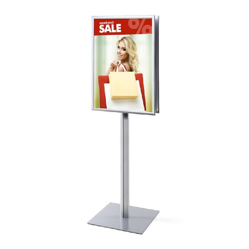 SHOWDOWN Displays Exposiciónate Pole D'information Poster Standard A1 Coins En Onglet 25 mm Double-Face IPM2A1G25D - argenté aluminium 8595578309034_0