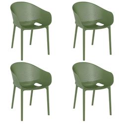 SIESTA EXCLUSIVE Lot de 4 chaises d’extérieur Sky Pro Vert olive - vert plastique polypropylène SP-SI-151OG_0