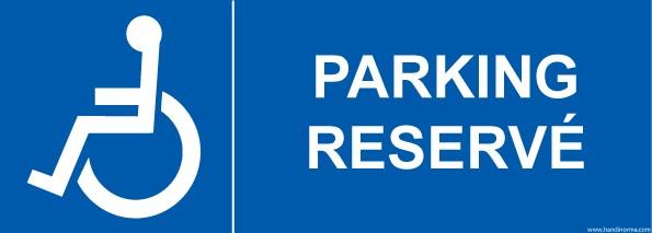 LOT DE 5 - PANNEAU PICTO PARKING RÉSERVÉ PMR AVEC PICTO - 210 X 75 - VINYLE SOUPLE AUTOCOLLANT