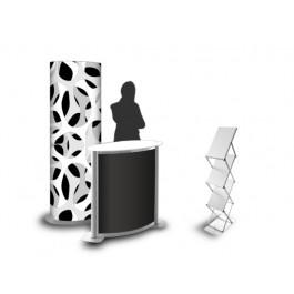 Stand comptoir d'accueil, totem et porte-document - Kit complet avec impression offerte_0