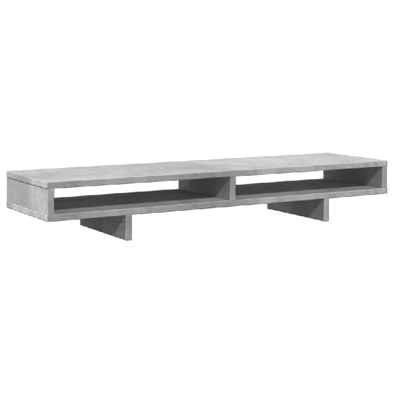Support de moniteur table meuble bureau 100 x 27 x 15 cm bois d'ingénierie gris 02_0044843 - gris Bois massif 3000220448146_0