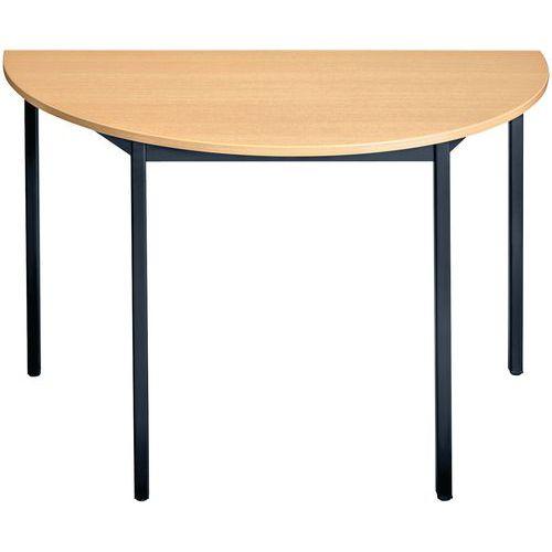 TABLE UNIVERSALIS DEMI-ROND 160X80 PLT HÊTRE/7016 ANTHRACITE